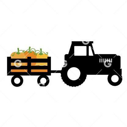 Thanksgiving Pumpkin Farm Tractor SVG