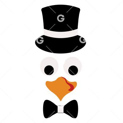 Thanksgiving Tuxedo Turkey Face SVG