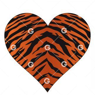 Tiger Pattern Love Heart SVG