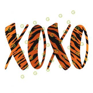 Tiger Pattern XOXO SVG, Animal Pattern Svg, Kiss and Hugs SVG, Kiss Svg, Hug SVG, Print and Cut XOXO Svg, Sublimation Xoxo Svg