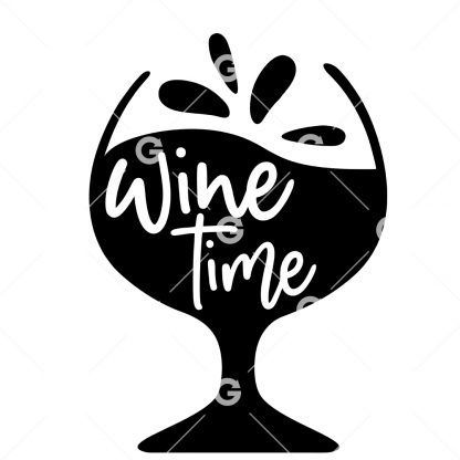 Wine Time Glass SVG