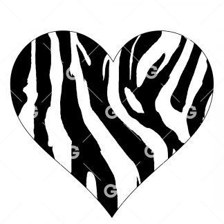 Zebra Pattern Love Heart SVG
