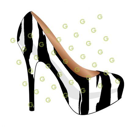High Heel Shoe SVG, Zebra Pattern, Animal Pattern, Designer Shoe Svg, Fashion Shoe Svg, Stiletto Shoe Svg