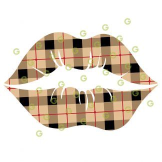 Fashion Lips SVG, Designer Lips SVG, Plaid Pattern, Kiss Lips SVG, Sexy Lips SVG, Kissing Lips SVG, Makeup Lips SVG, Sublimation Lips SVG, T-Shirt Lips SVG, Mouth Lips SVG