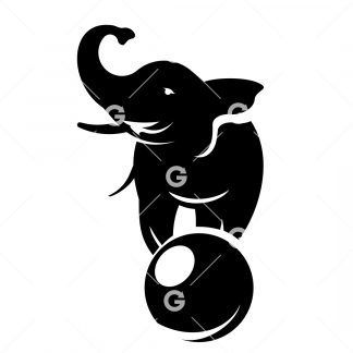 Circus Elephant On Ball SVG