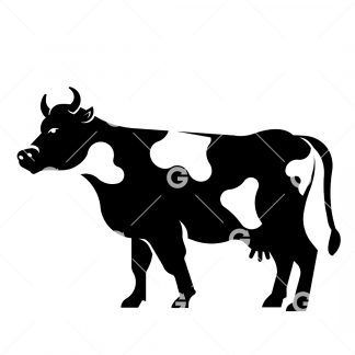 Grazing Holstein Cow SVG