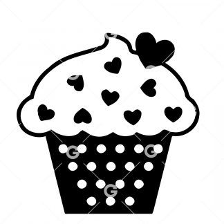 Love Heart Cupcake SVG