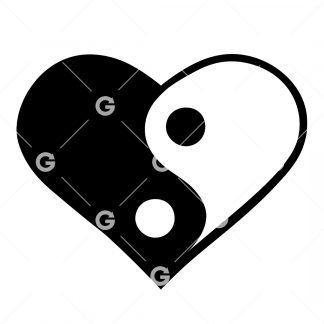 Heart Yin and Yang Solid SVG