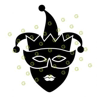 Mardi Gras Mask With Crown SVG