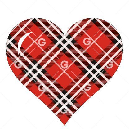 Red Plaid Love Heart SVG