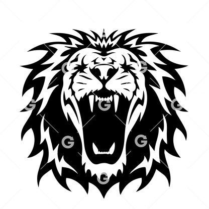 Abstract Jungle Lion Head SVG