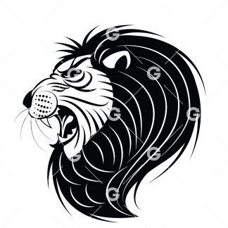 African Lion Head SVG