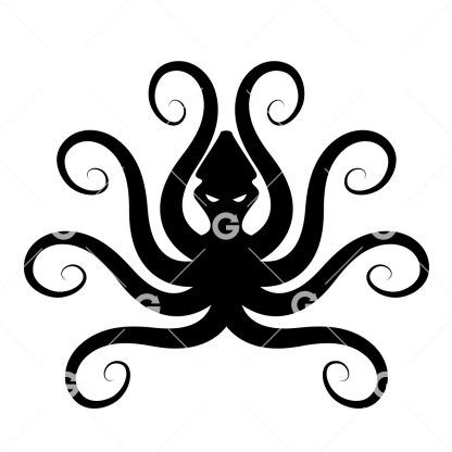 Angry Ocean Squid SVG