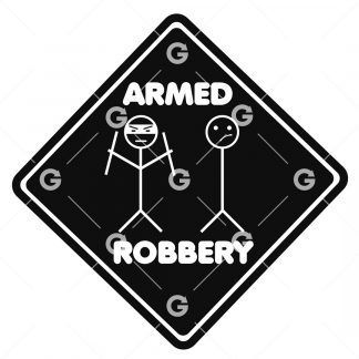 Armed Robbery Stickman Decal SVG