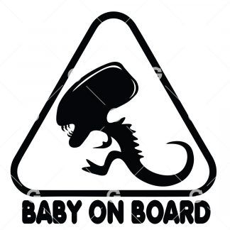 Baby Alien On Board Decal SVG
