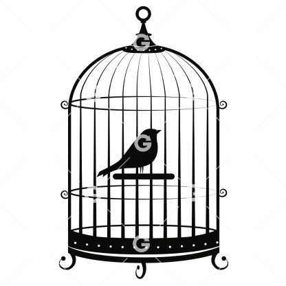 Bird In Cage SVG