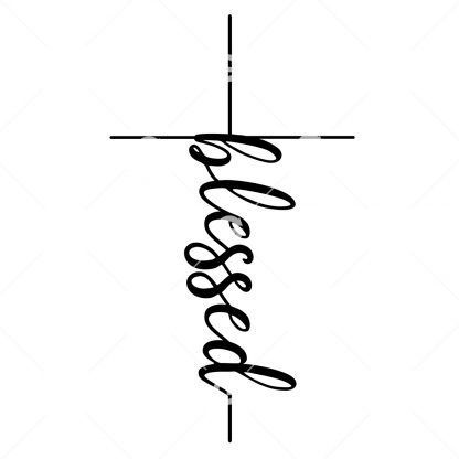Blessed Thin Cross SVG