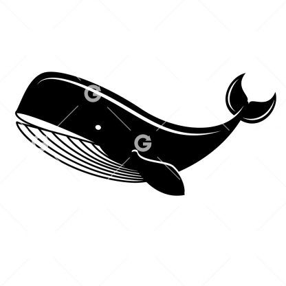 Swimming Ocean Blue Whale SVG