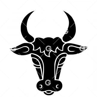 Farm Bull Head With Horns SVG