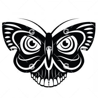 Abstract Butterfly Skull SVG