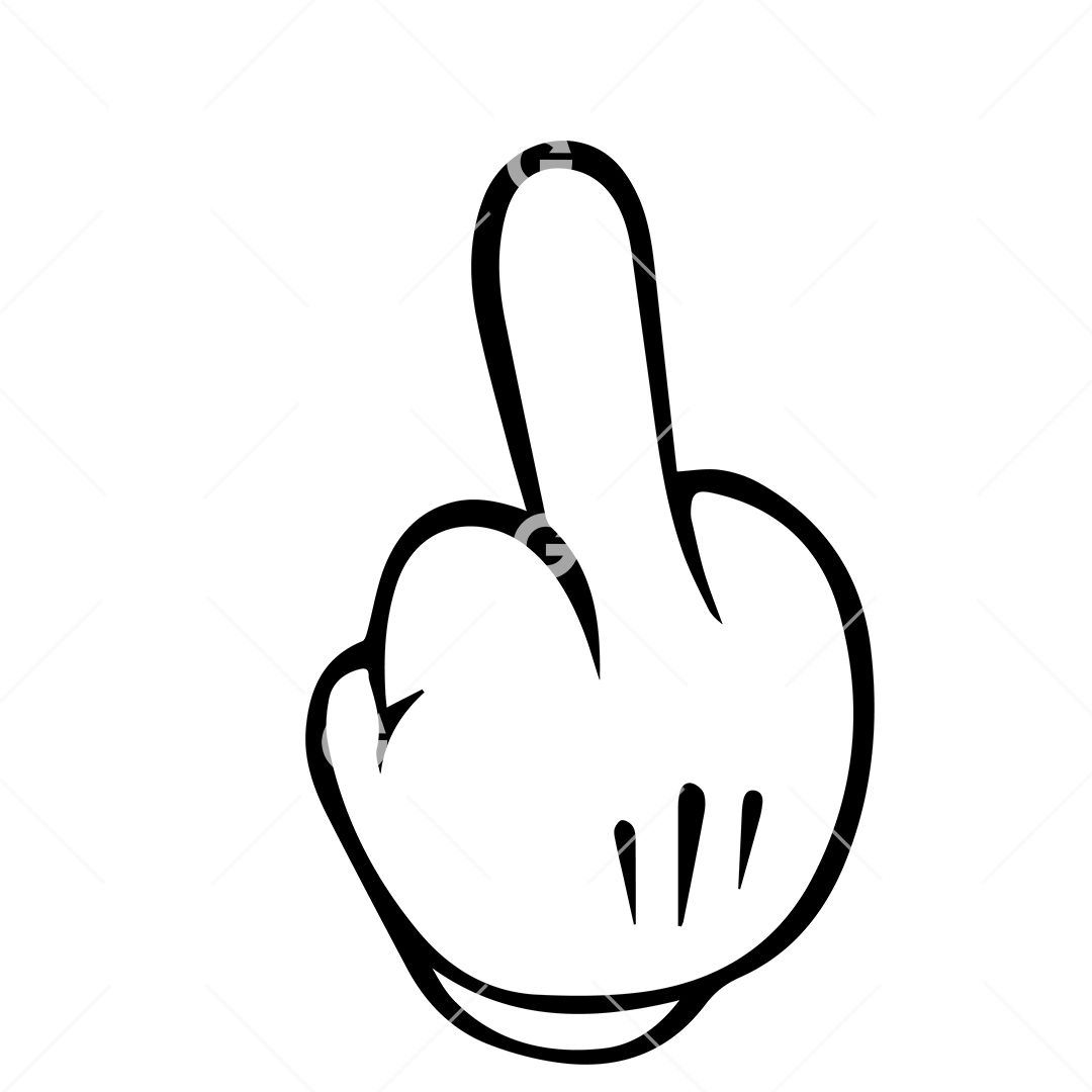 Middle Finger Fuck You Decal SVG
