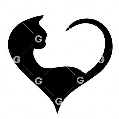 Cat Heart Shape SVG
