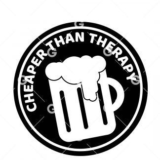 Beer Cheaper Than Therapy Decal SVG