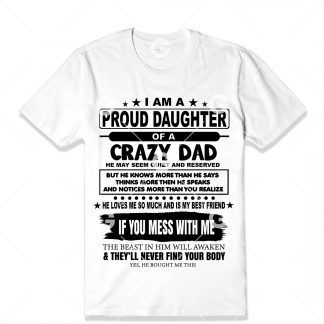 Crazy Dad Proud Daughter T-Shirt SVG