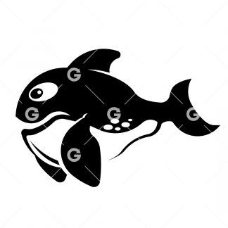 Cute Swimming Ocean Whale SVG