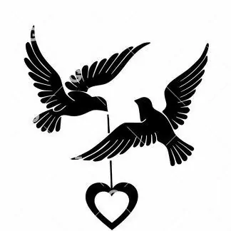 Doves with Heart SVG