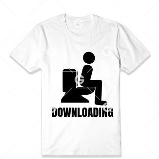 Downloading Stickman Pooping T-Shirt SVG