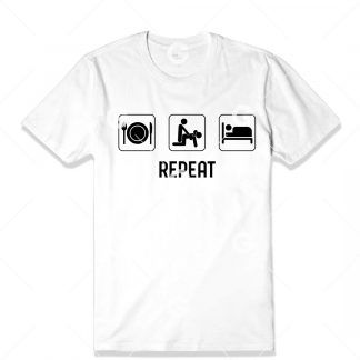 Eat, Sex, Sleep Repeat Stickman T-Shirt SVG