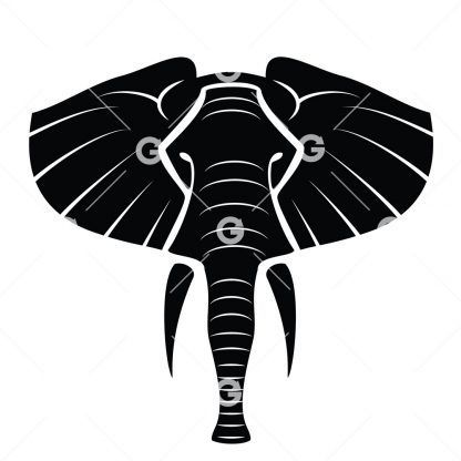 African Elephant Head SVG