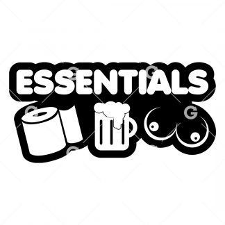 Essentials, Toilet Paper, Beer, Boobs SVG