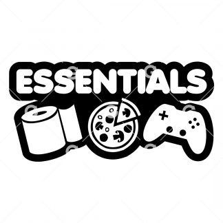 Essentials Toilet Paper, Pizza, Games Decal SVG