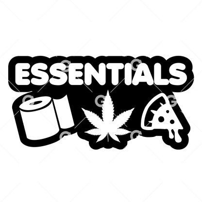 Essentials Toilet Paper, Weed, Pizza Decal SVG