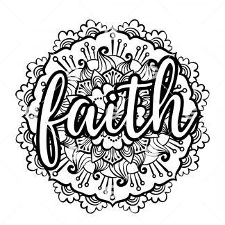 Faith Text Mandala SVG