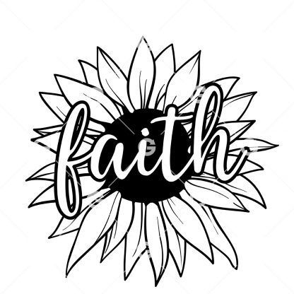 Faith Sunflower with Text SVG
