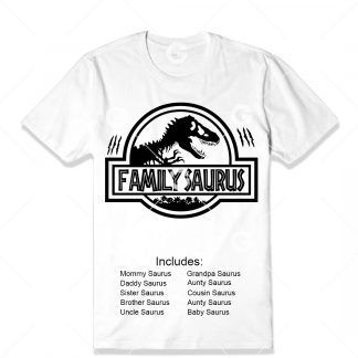 Family Saurus Dinosaur T-Rex T-Shirt SVG Bundle