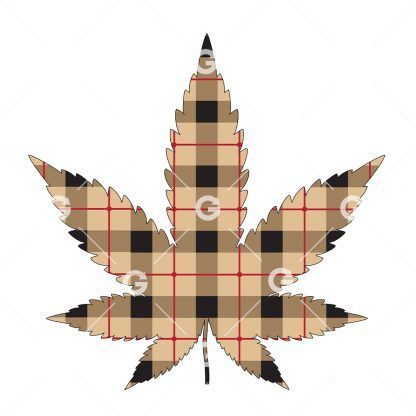 Fashion Plaid Marijuana Pot Leaf SVG