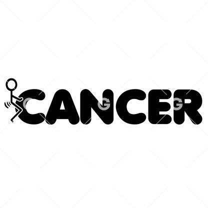 Fuck Cancer Stickman Decal SVG