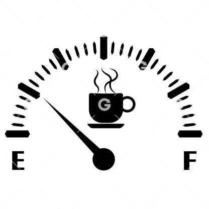 Low on Coffee Gauge Decal SVG