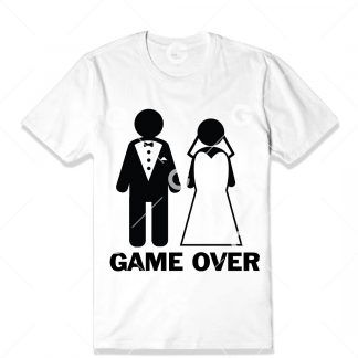 Game Over Stickman Marriage T-Shirt SVG
