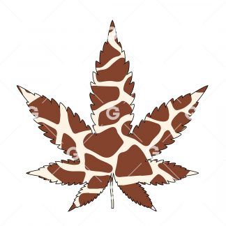Giraffe Marijuana Pot Leaf SVG