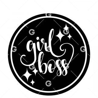 Girl Boss Round Decal SVG
