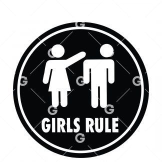 Girls Rule Round Decal SVG