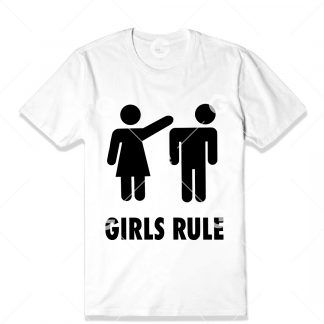 Girls Rule Stickman T-Shirt SVG
