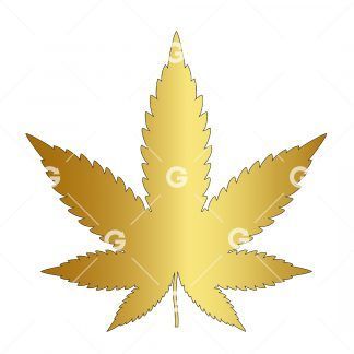 Golden Marijuana Pot Leaf SVG