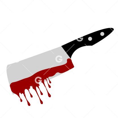 Halloween Knife with Dripping Blood SVG