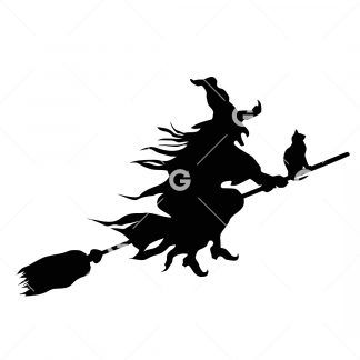 Halloween Flying Witch SVG